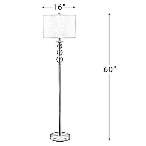 60" Modern LED Floor Lamp with Linen Blend Lamp Shade and Metal Base